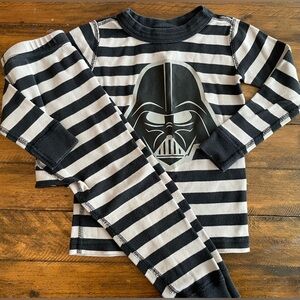 Hanna Andersson Darth Vader Star Wars Organic Cotton Black Stripe Pjs 90 US 3